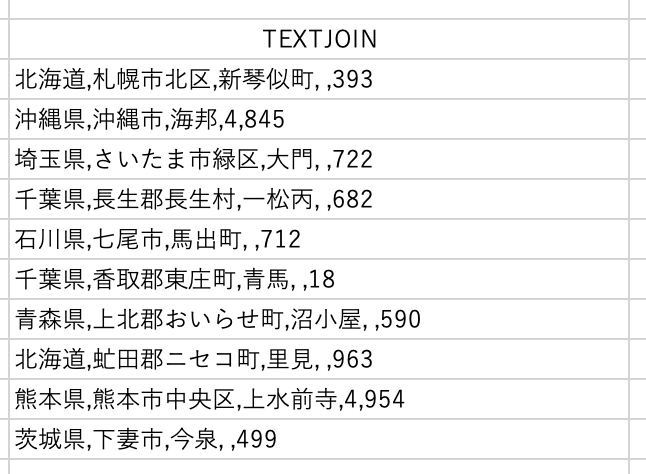 仕事がススむ関数(14)住所データなどの文字結合に便利な、CONCAT/TEXTJOIN関数